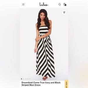 Lulus Dreamboat come True Striped Maxi Dress xs